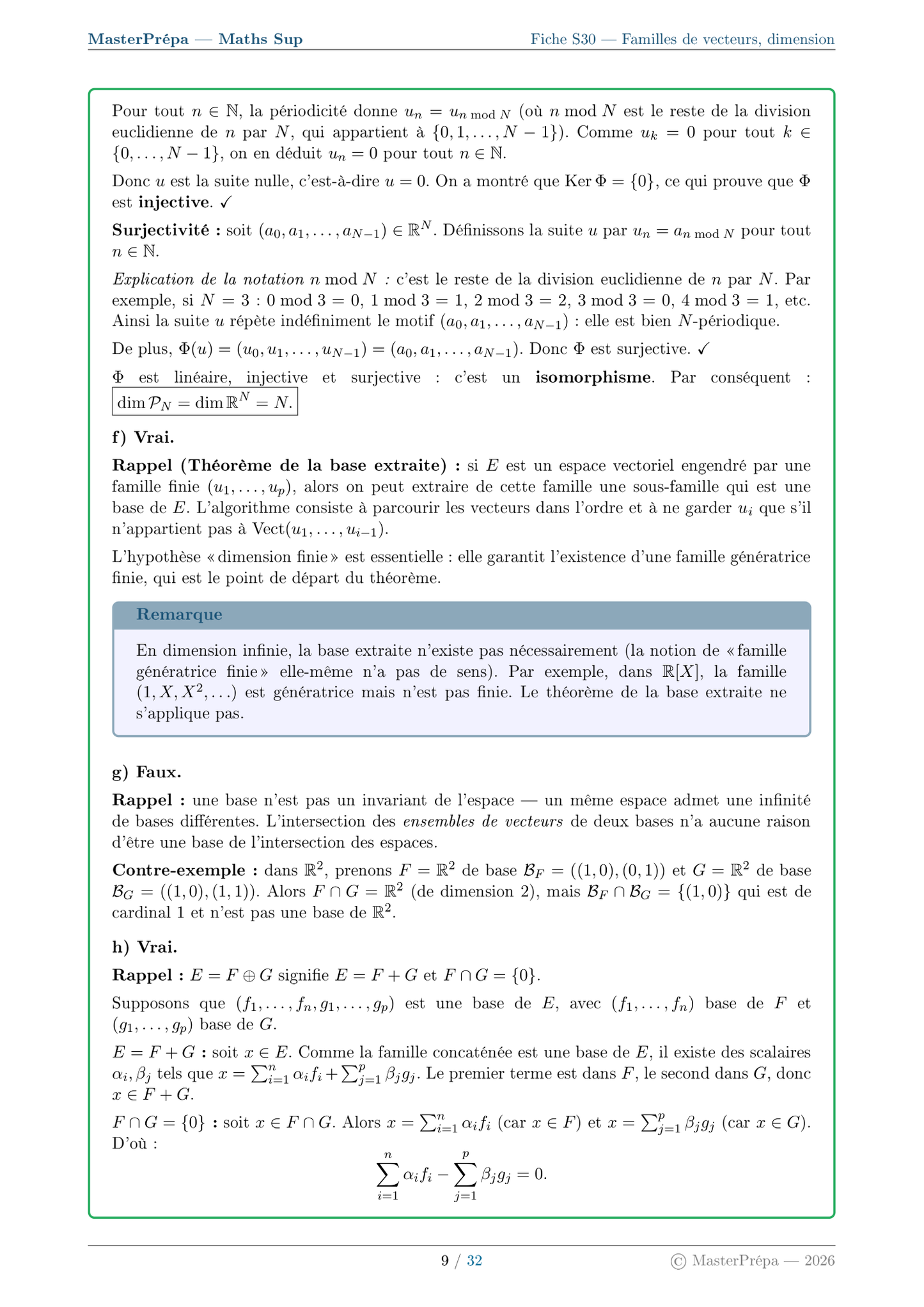 Les Masterfiches Exercices de l'élite (Maths Sup : MPSI / PCSI / L1)